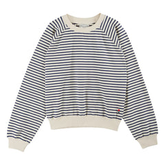 Emile et Ida - Sudadera de Algodón Orgánico a Rayas | Azul Marino