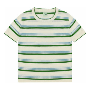 FUB - Camiseta de rayas de malla extrafina de algodón orgánico | Verde