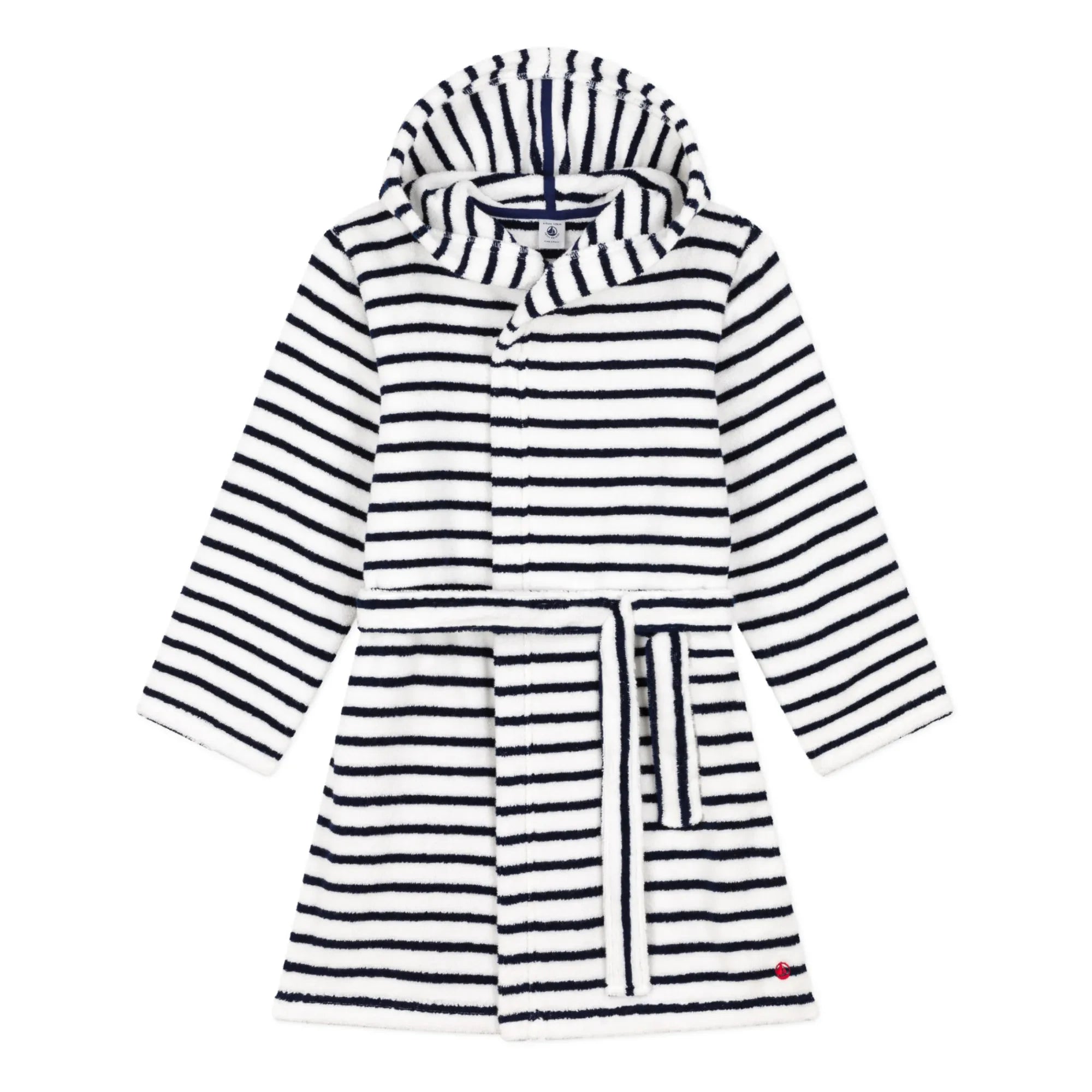Petit Bateau - Albornoz de toalla a rayas | Azul marino