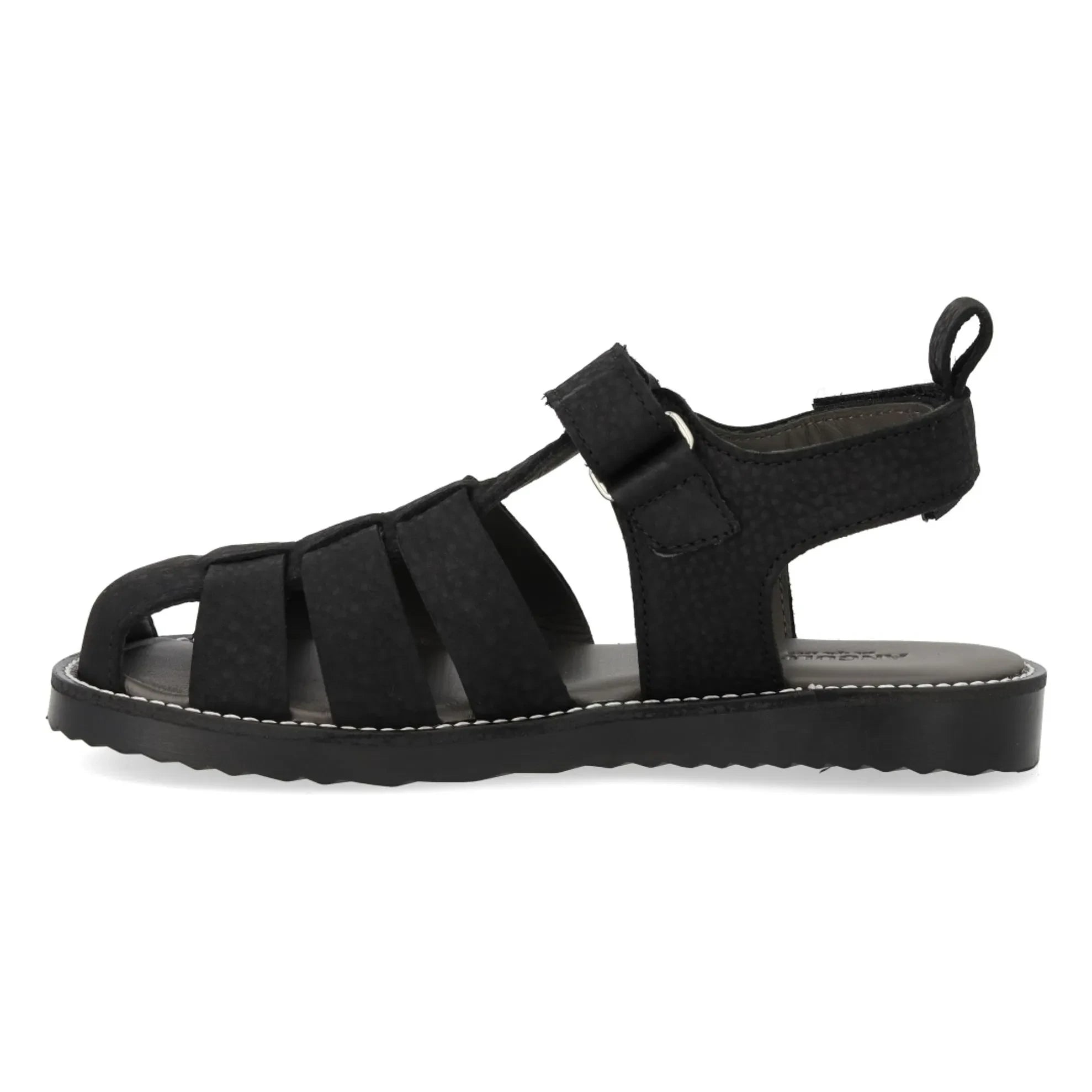 Angulus - Sandalias de nobuk de durazno | Negro