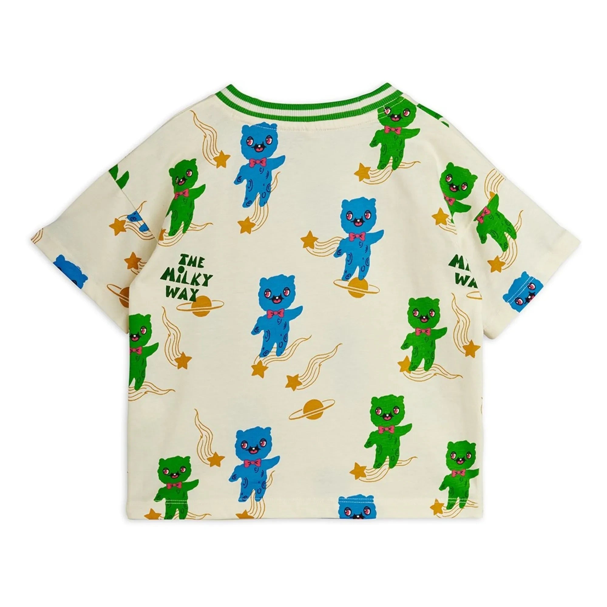 Mini Rodini - Camiseta de algodón orgánico Aliens | Crudo