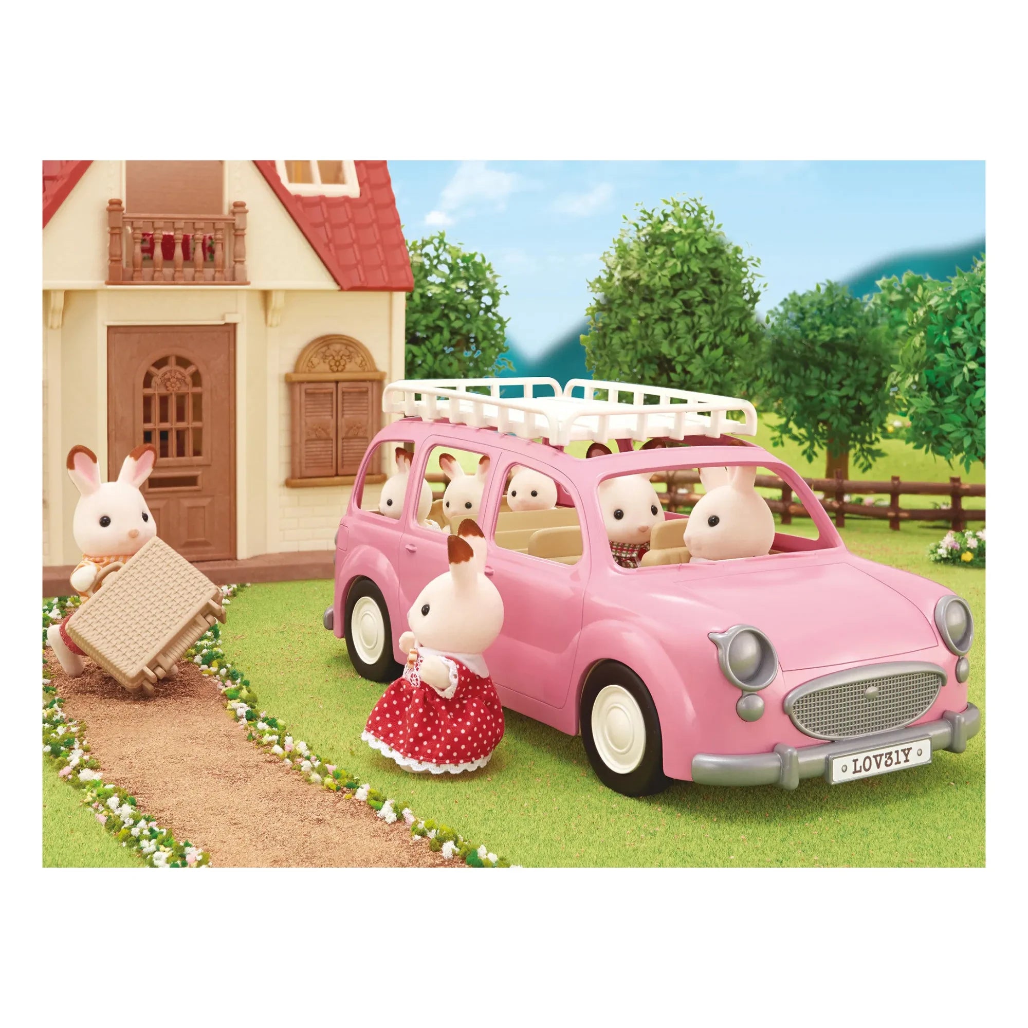Sylvanian Families - Minibús Rosa y Set de Picnic