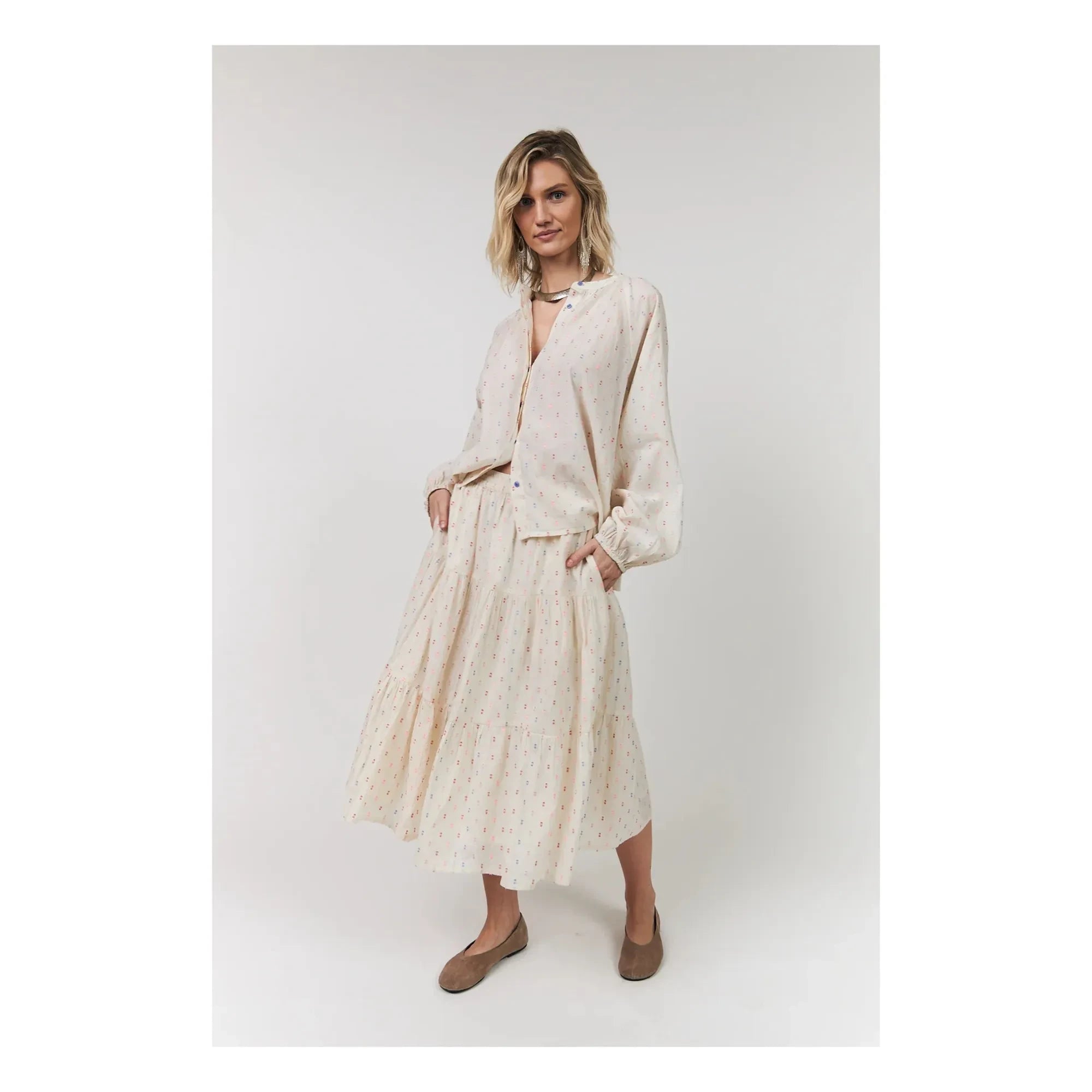 Lollys Laundry - Blusa de algodón Hailey | Crema