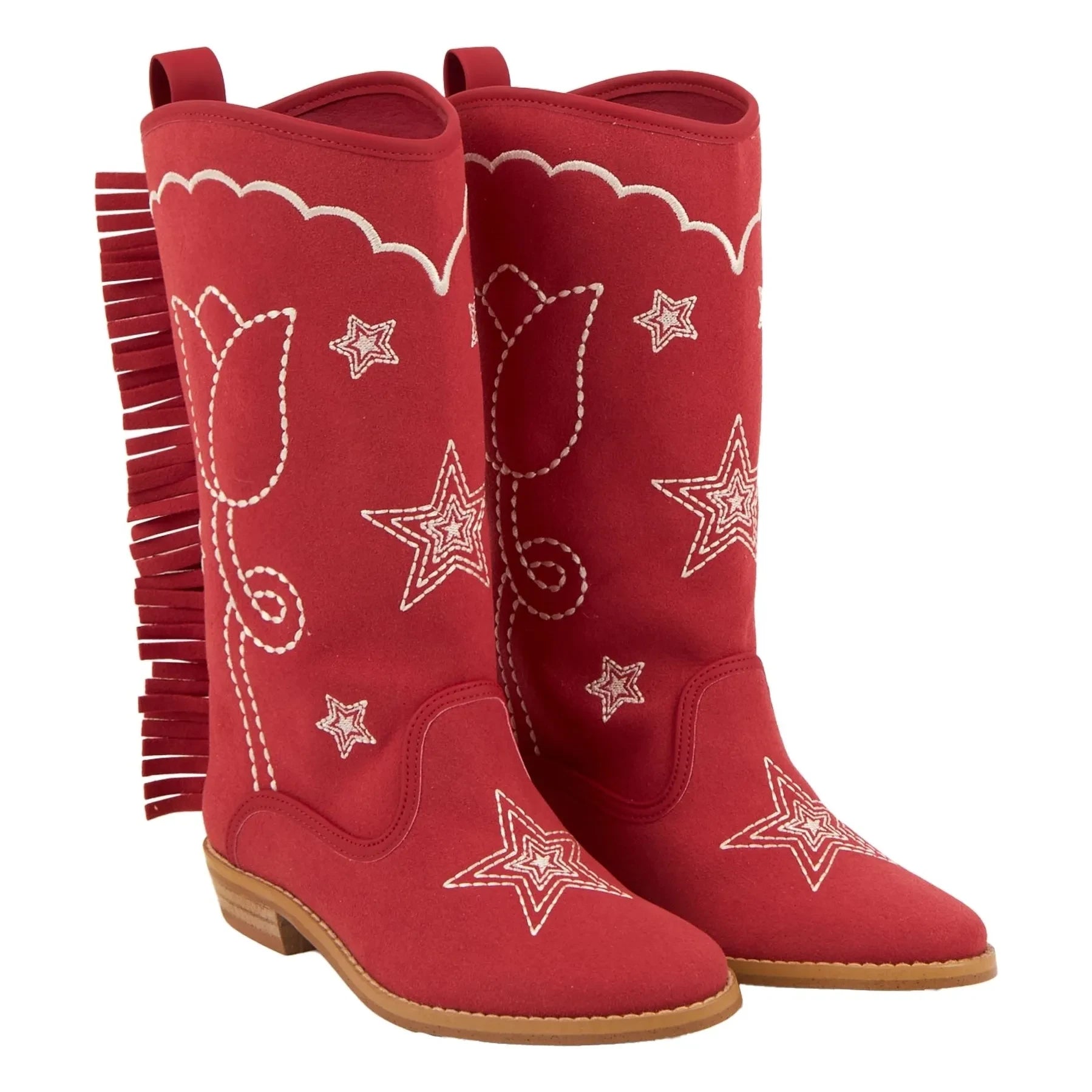 Stella McCartney Kids - Botas santiag con flecos | Rojo