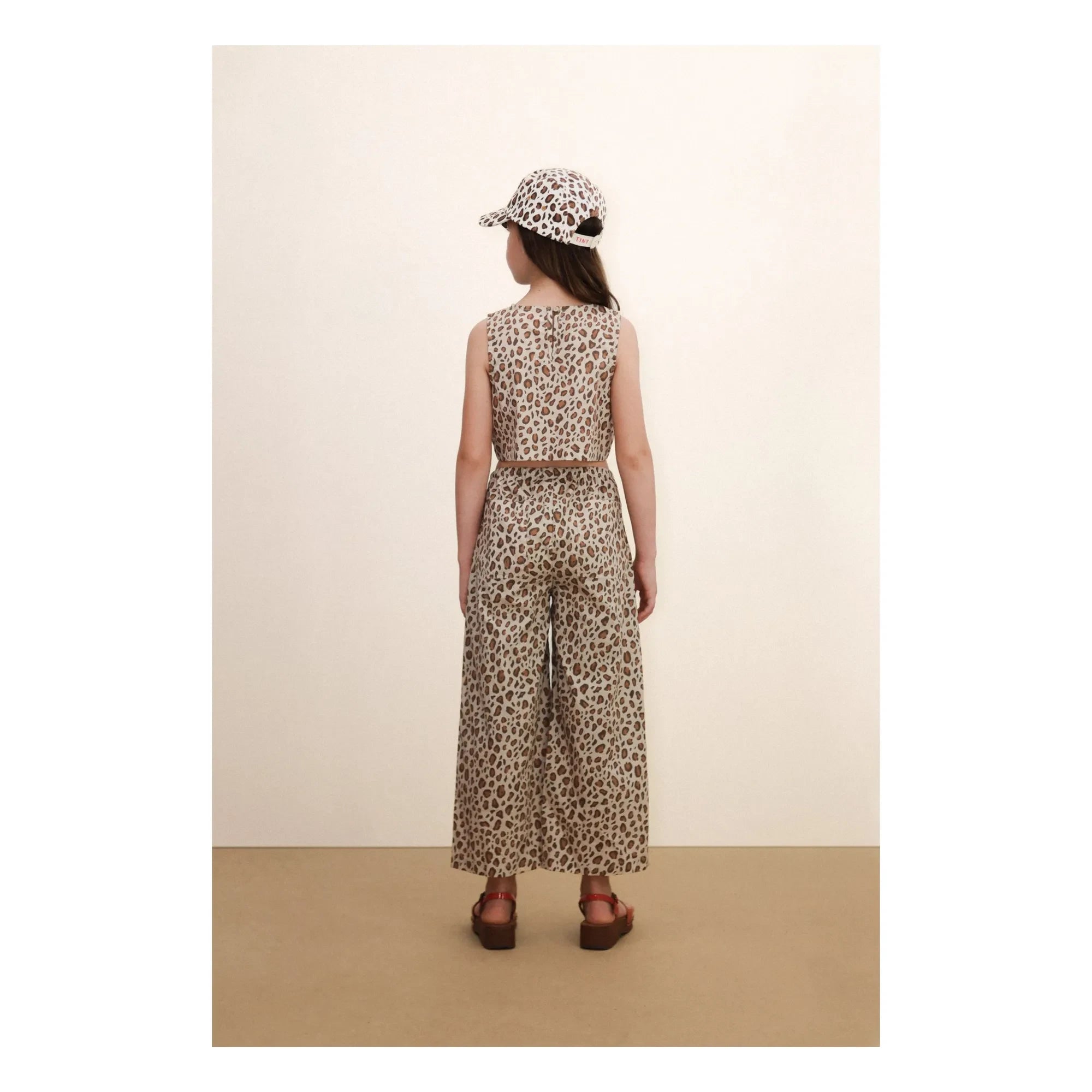 Tinycottons - Pantalón Popelín Leopardo | Marrón