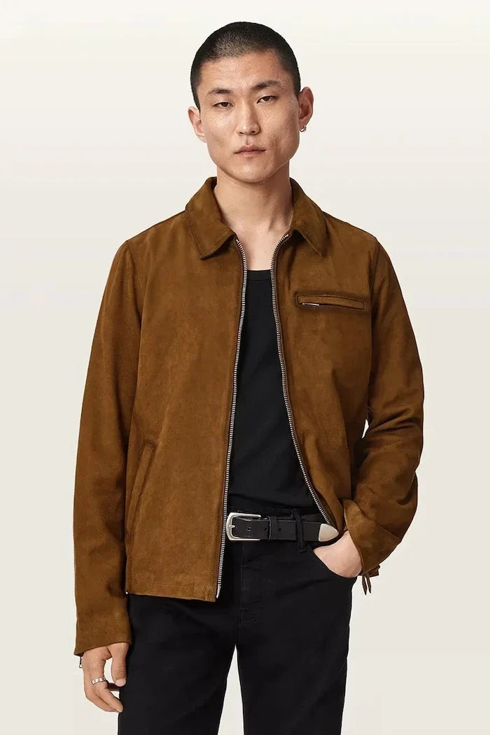 AllSaints ASHWOOD Chaqueta de entretiempo de ante para hombre