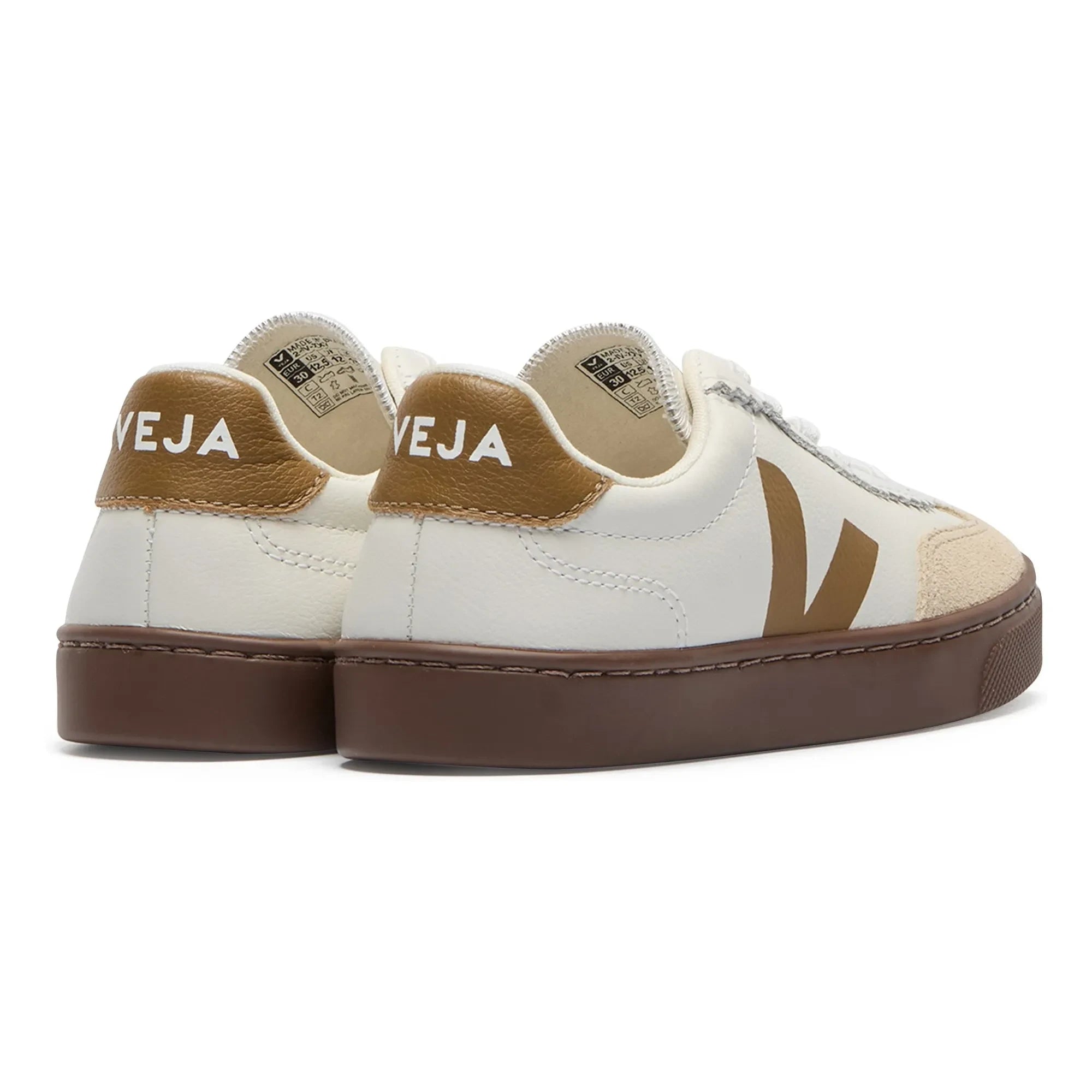 Veja - Zapatillas Volley de piel con cordones elásticos O.T. | Marrón
