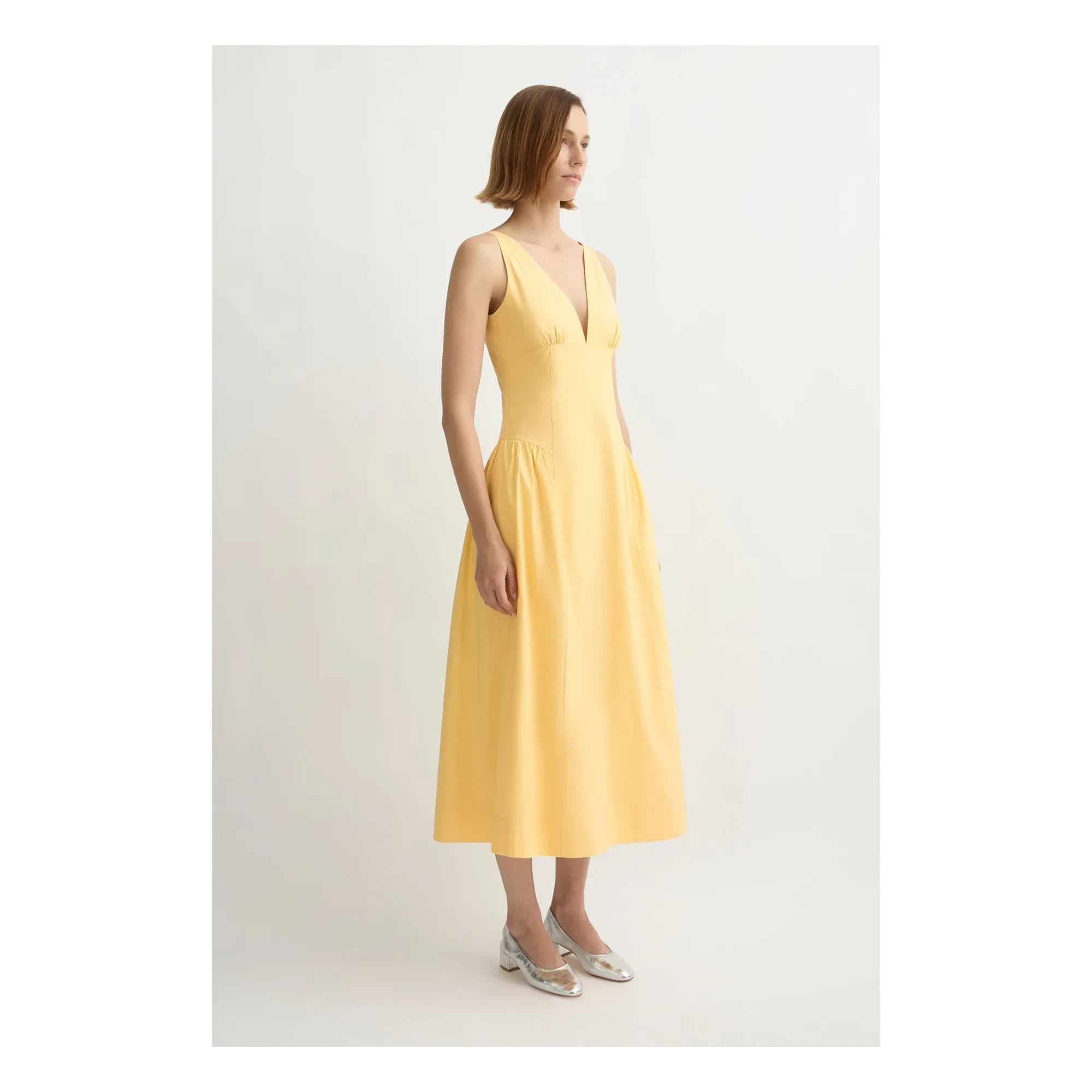 Posse - Vestido de algodón Lindie | Amarillo