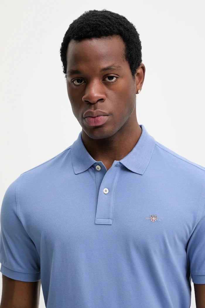 Camiseta de algodón para hombre con cuello tipo Gant