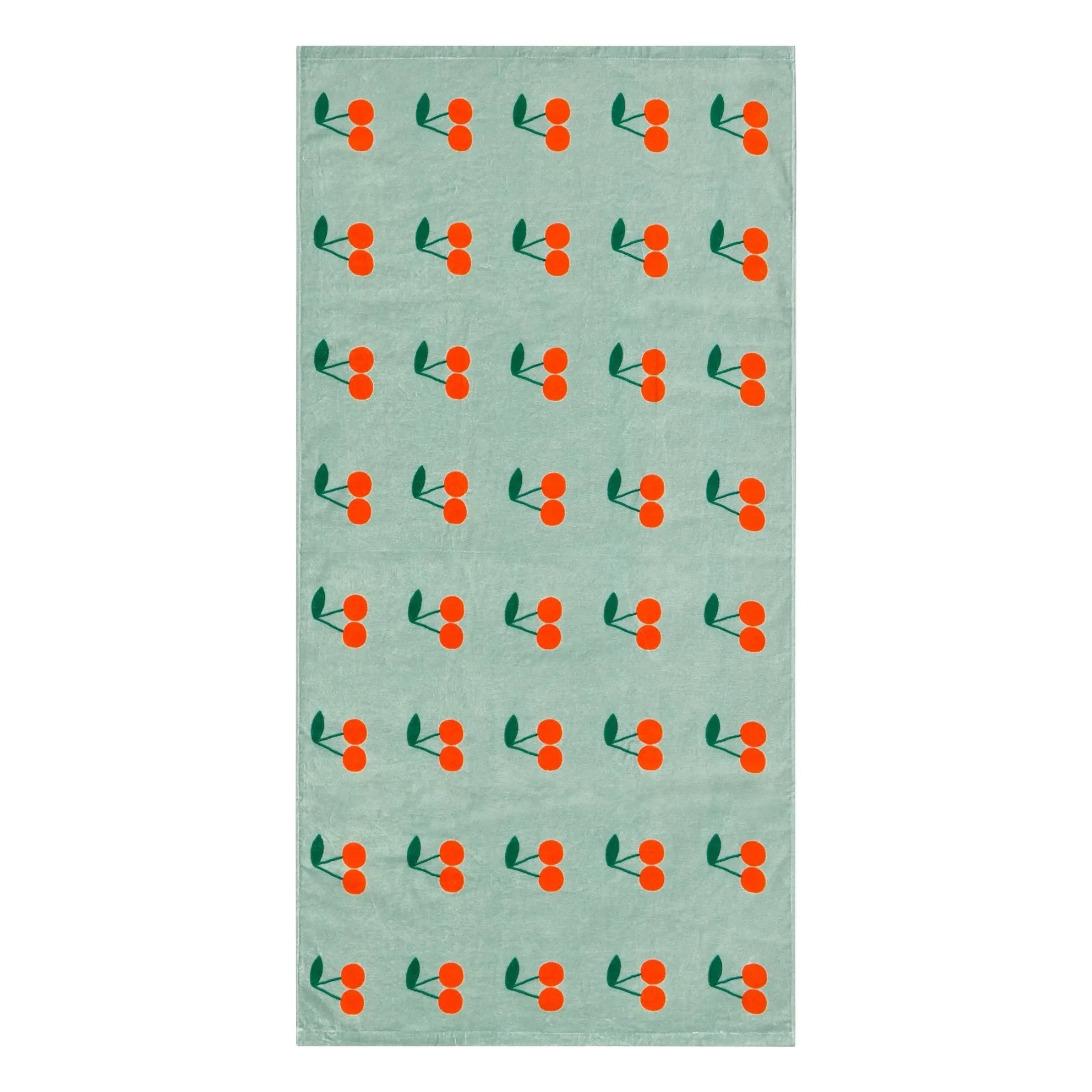 Tinycottons - Toalla de Playa de Algodón Orgánico Cerises | Verde Agua