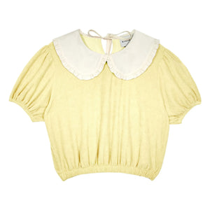Mipounet - Carina Claudine Yaka Camiseta de Algodón Orgánico | Amarillo pálido