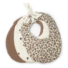 Babyshower - Juego de 3 baberos con estampado de leopardo