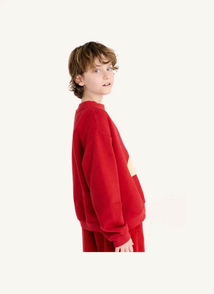 True Artist - Circles organik pamuklu sweatshirt | Kırmızı