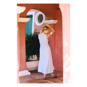Maria de la Orden - Vestido de algodón a rayas Saint Barth | Azul claro