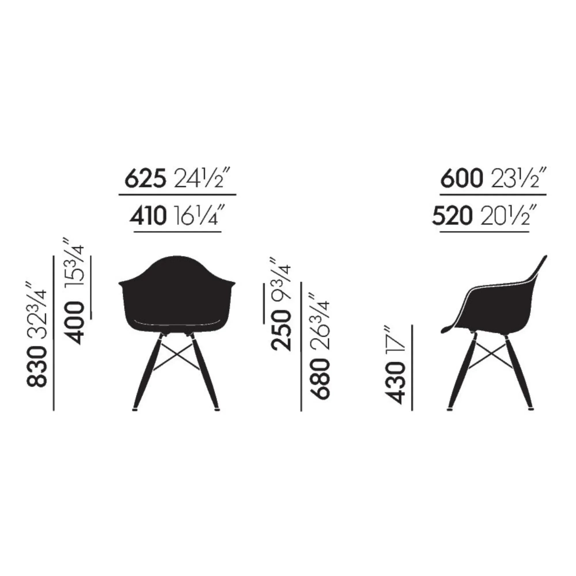 Vitra - Silla DAW - base de arce - Charles & Ray Eames | Gris guijarro