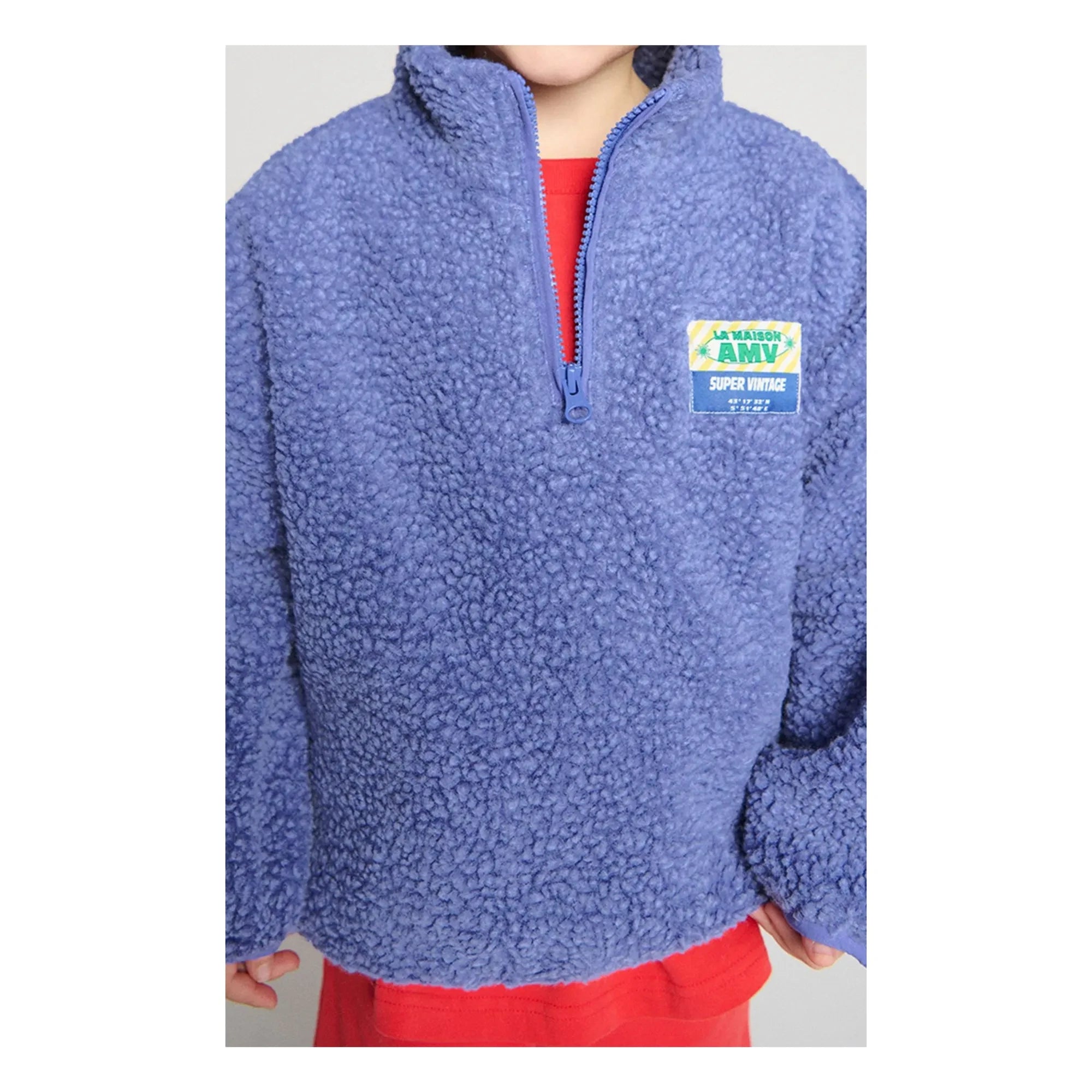 American Vintage - Sudadera de media cremallera de sherpa de fibra reciclada Hoktown | Morado