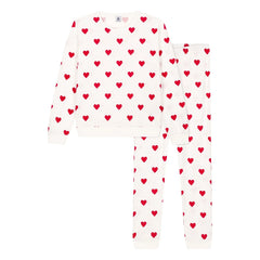 Petit Bateau - Conjunto de Pijama Corazón - Colección Mujer | Blanco