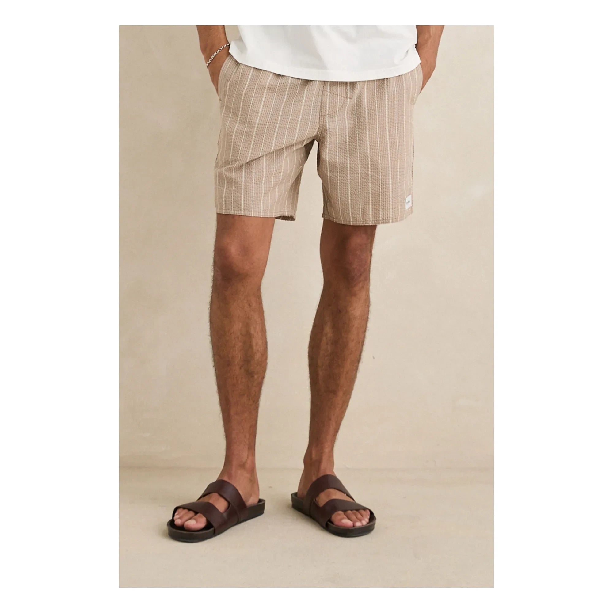 Rhythm - Shorts estampados de mermelada a rayas | Beige Oscuro