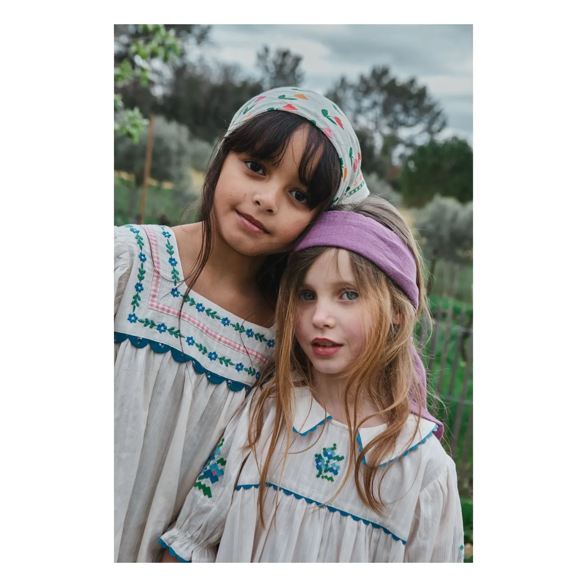Emile et Ida - Vestido de cuello Claudine bordado | Crema