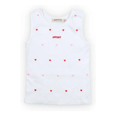 the new society - Camiseta sin mangas en relieve Petunia Hearts | Blanco