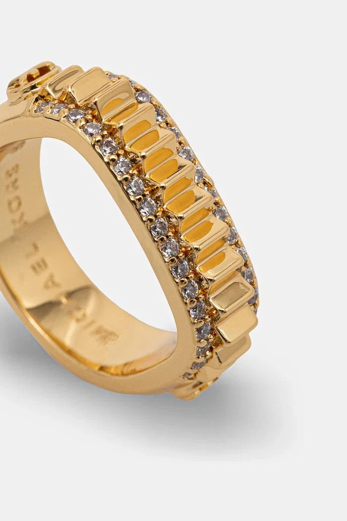 Anillo de circonitas chapado en oro Michael Kors para mujer