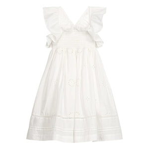 Louise Misha - Vestido bordado de algodón orgánico Anaya | Blanco