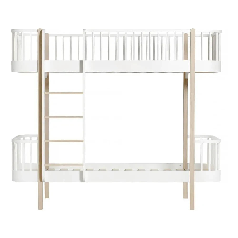 Oliver Furniture - Litera de Madera Color Roble con Escalera Frontal 90x200cm