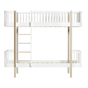 Oliver Furniture - Litera de Madera Color Roble con Escalera Frontal 90x200cm