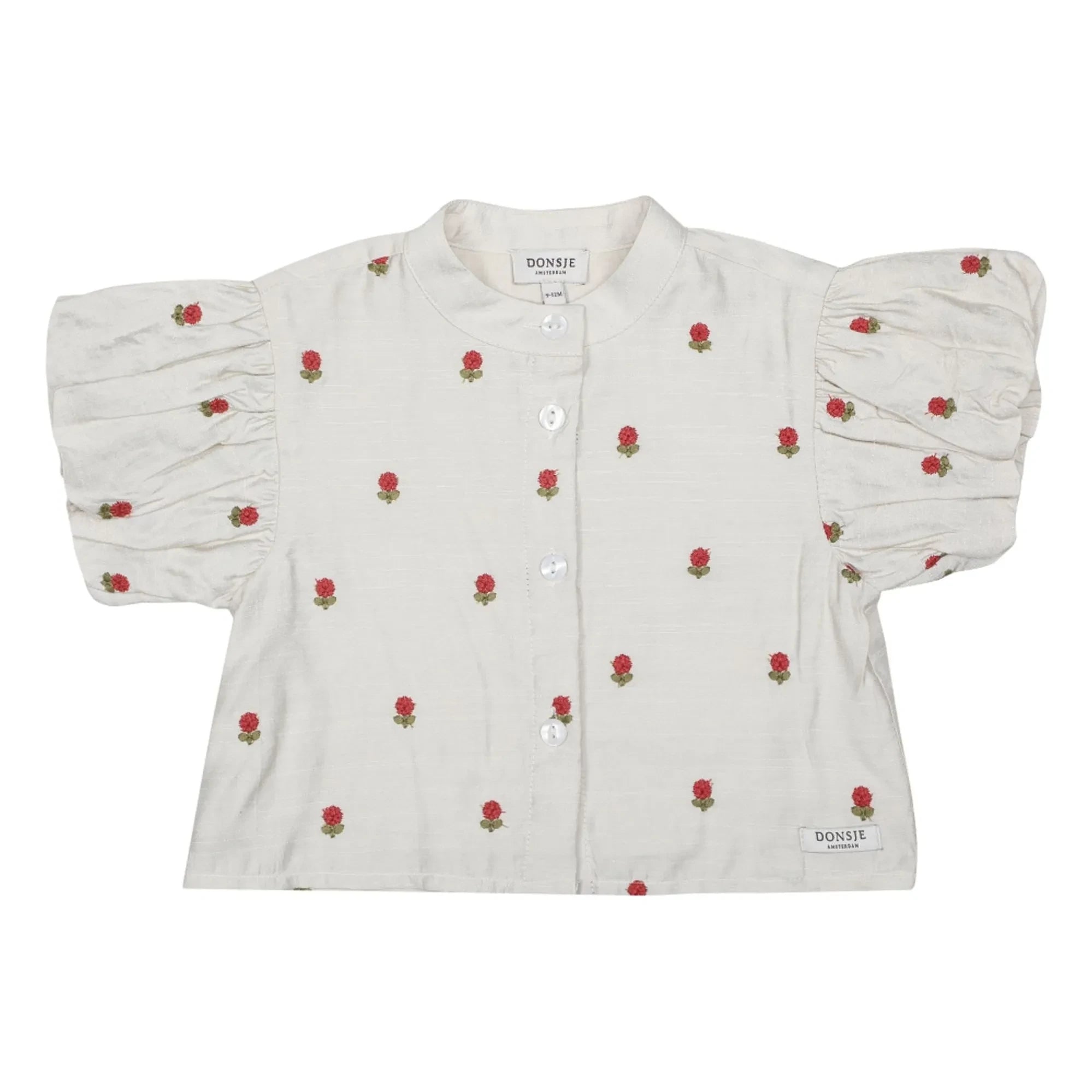 Donsje - Blusa de Tencel con Flores Eliora | Crudo