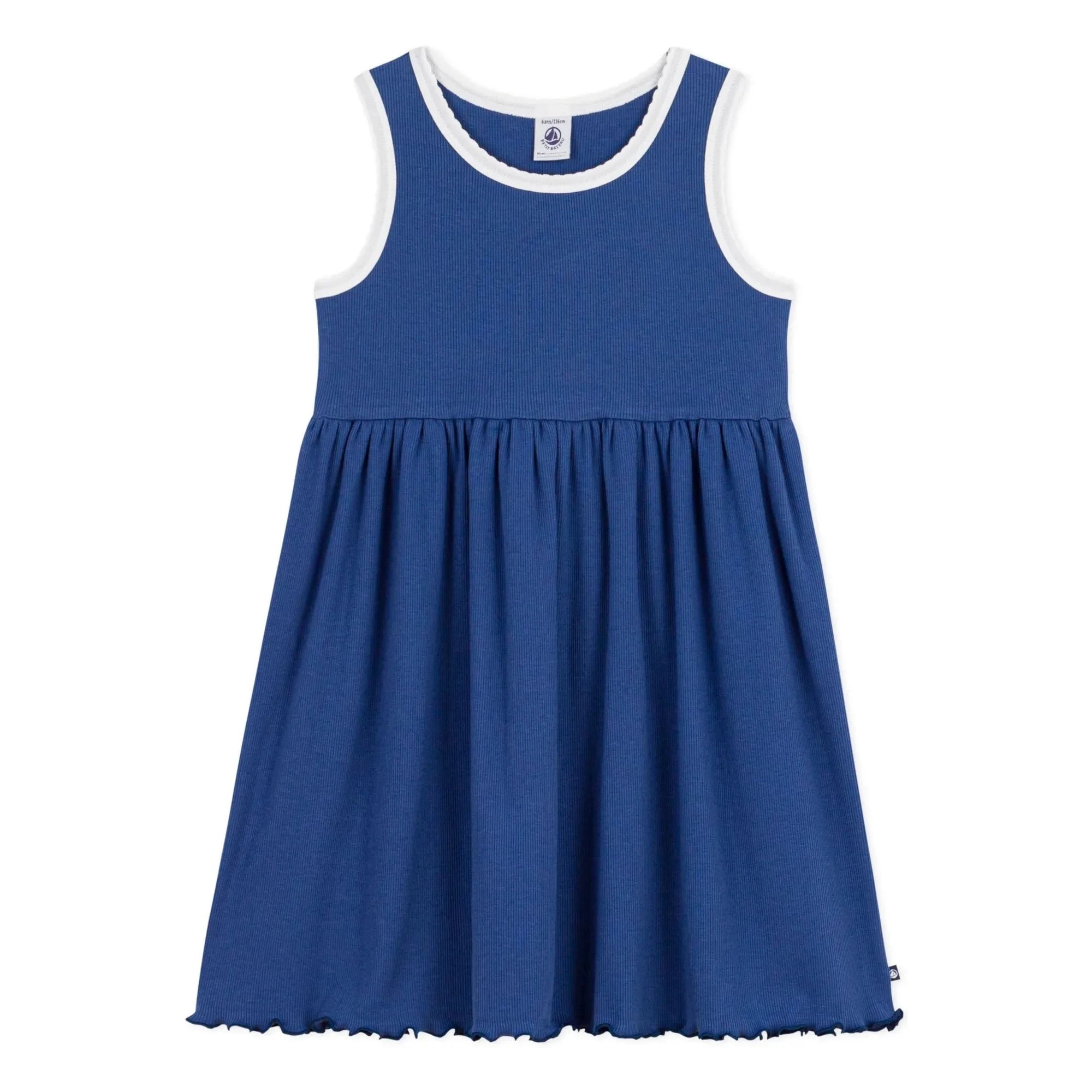 Petit Bateau - Vestido acanalado | Azul oscuro