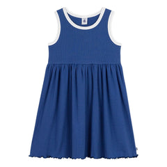 Petit Bateau - Vestido acanalado | Azul oscuro