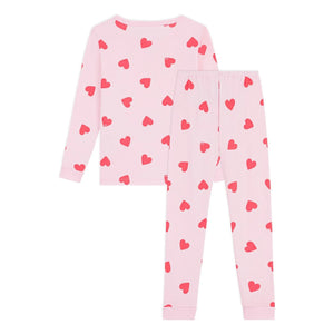 Petit Bateau - Pijama con Corazones y Detalles de Sastrería | Rosa