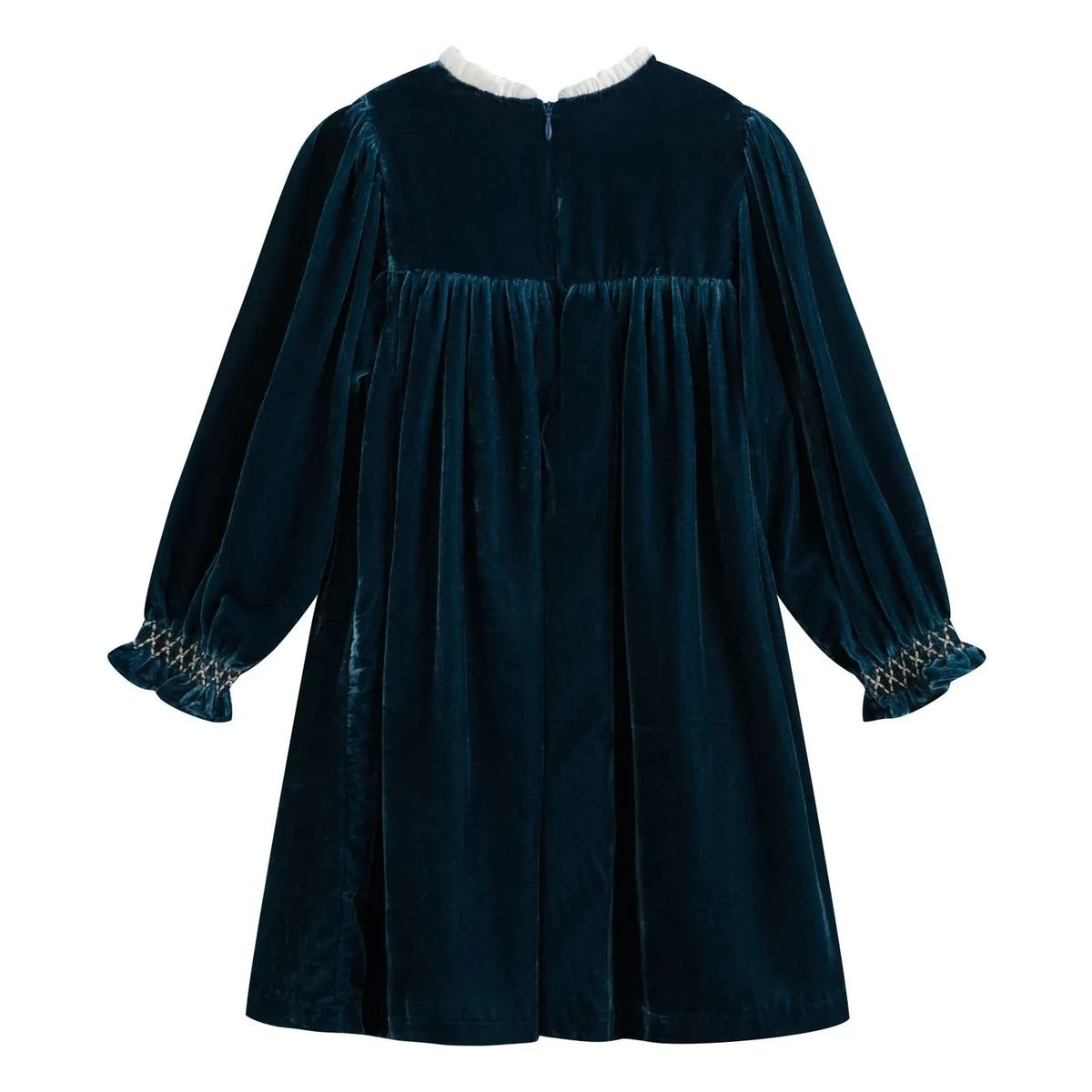 C'era Una Volta - Vestido fruncido Silvia Velours | Azul marino