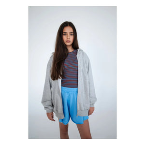 Repose AMS - Pantalón corto orgánico de algodón con volantes | Azul Celeste