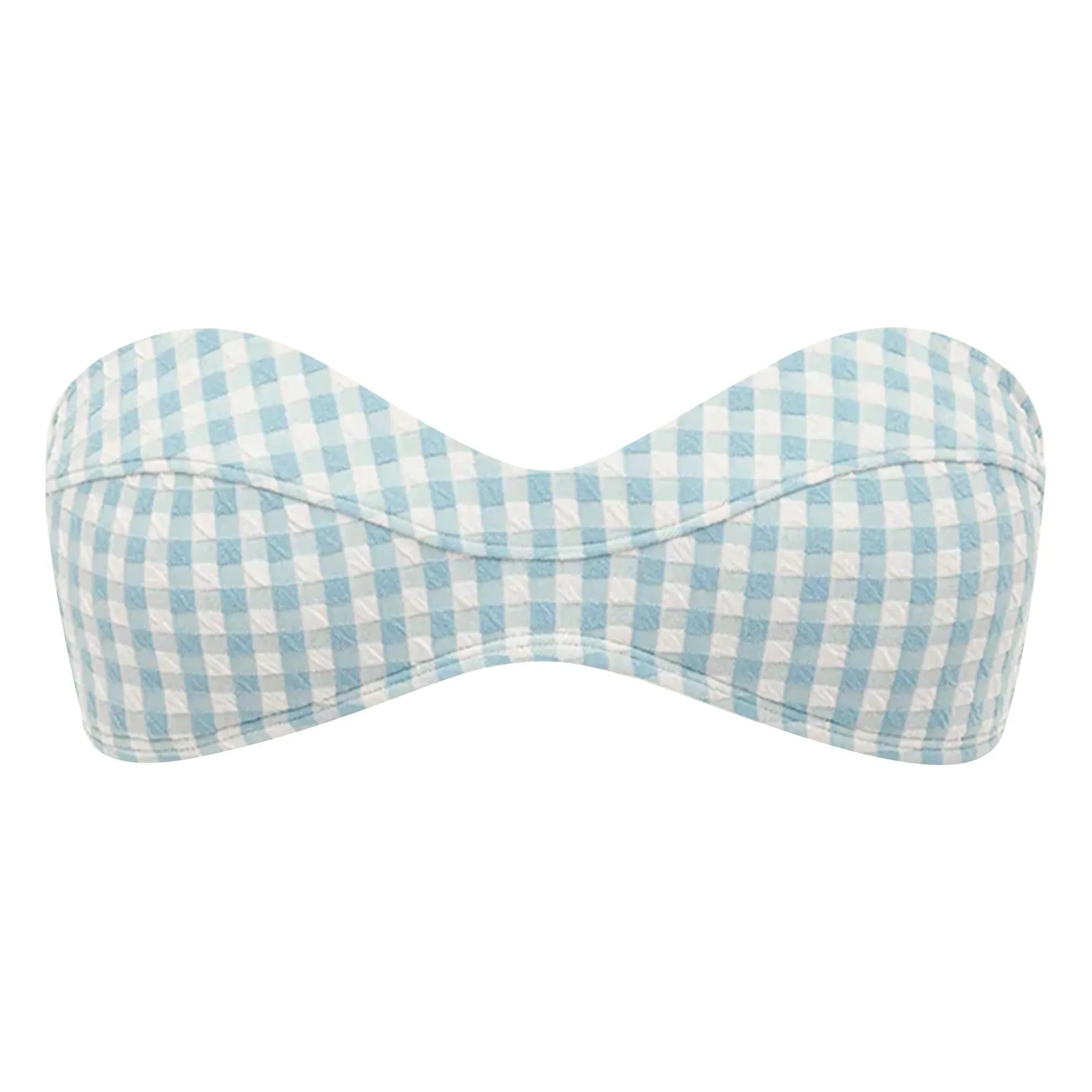 Peony - Parte superior de bikini bustier Vichy | Azul