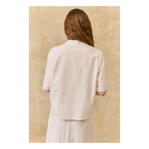 Louise Misha - Camisa de algodón orgánico Emilius | Blanca