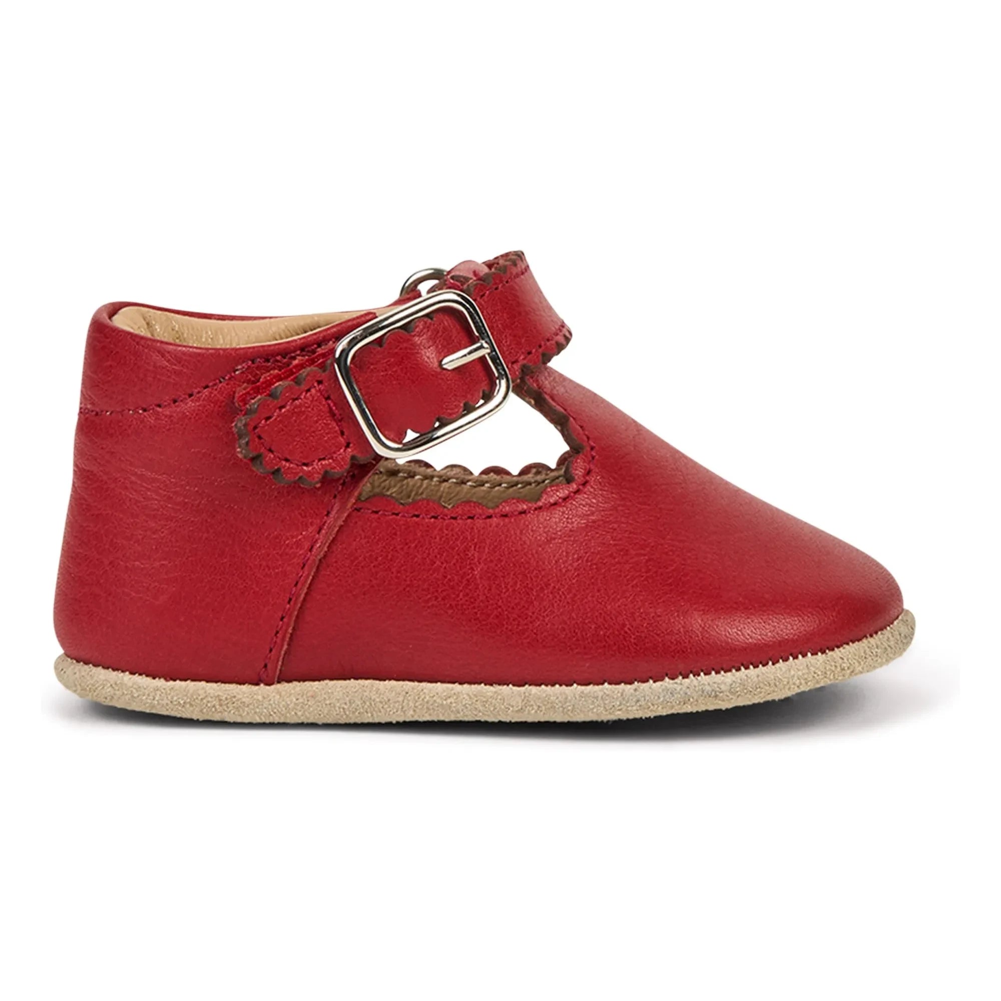Petit Nord - Sandalias con volantes con tira en T | Rojo