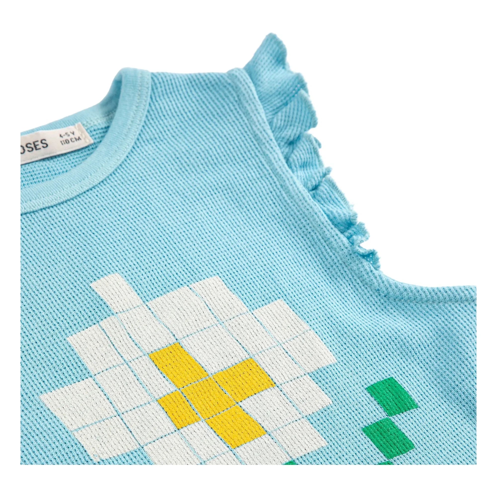Bobo Choses - Camiseta sin mangas con volantes de algodón orgánico Marguerite | Azul claro
