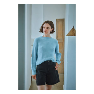 Poudre Organic - Jersey de algodón orgánico Dandelion | Azul claro