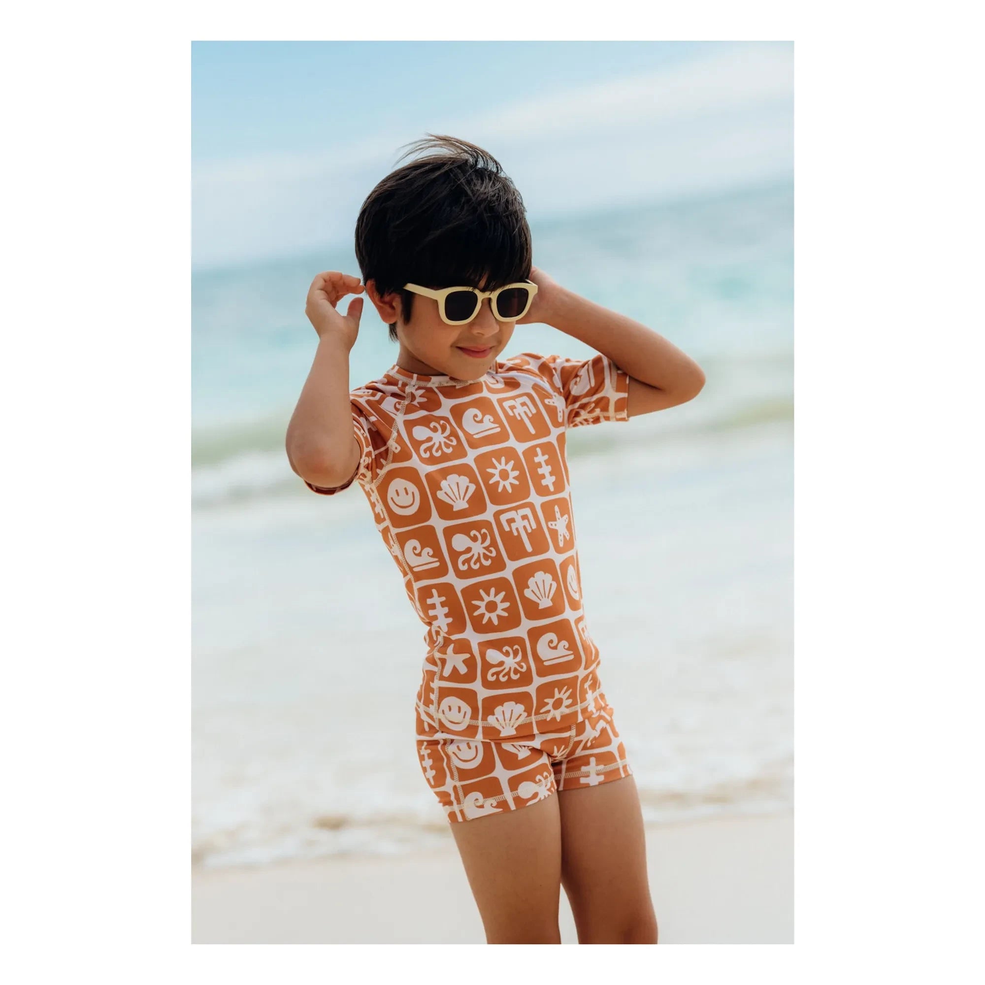 Beach & Bandits - Bañador con Protección UV Sea Smiley Fibras Recicladas | Color Óxido