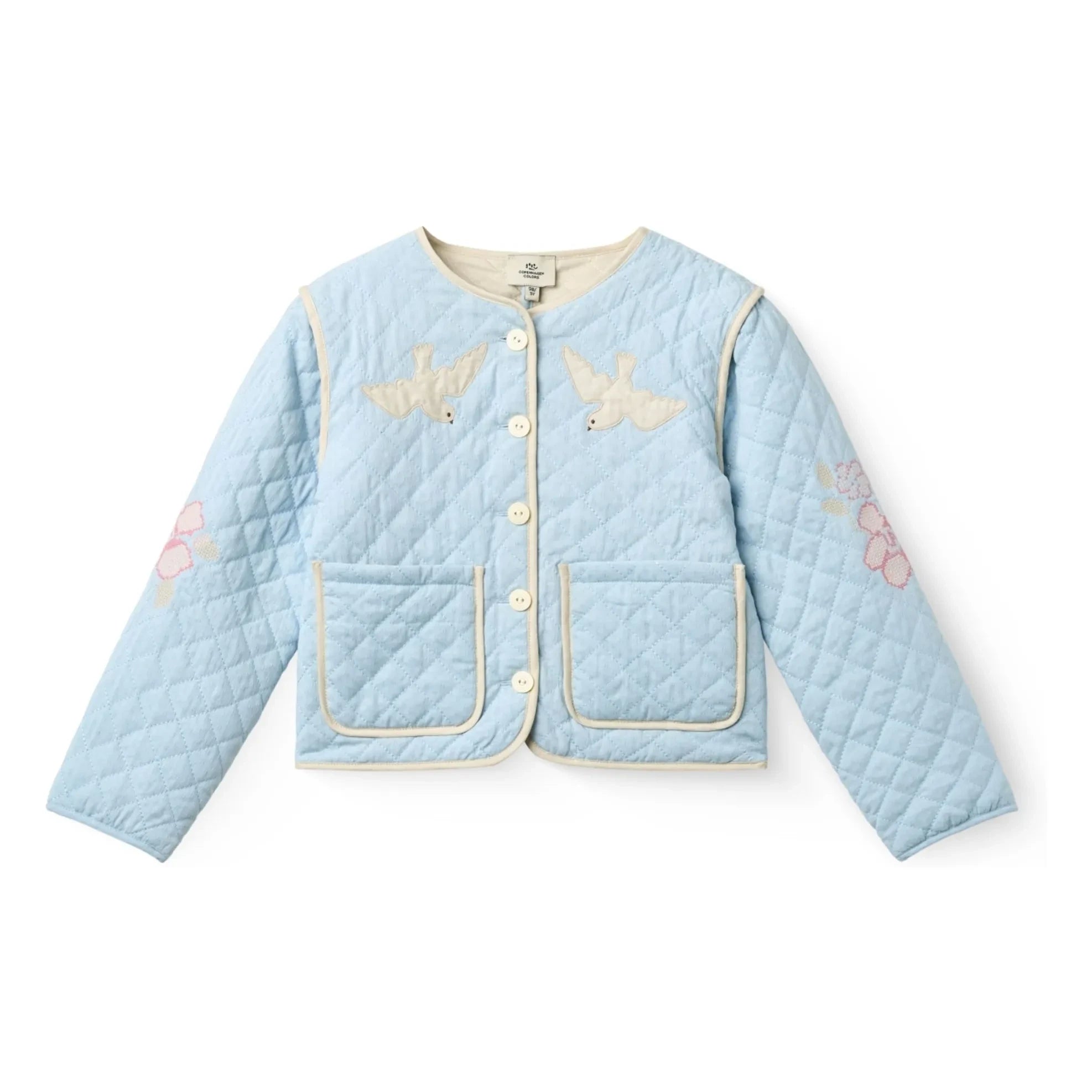 Copenhagen Colors - Chaqueta Guateada Bordada de Algodón Orgánico | Azul Claro