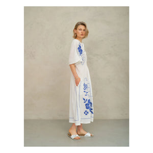 M.A.B.E. - Vestido bordado Laney | Azul
