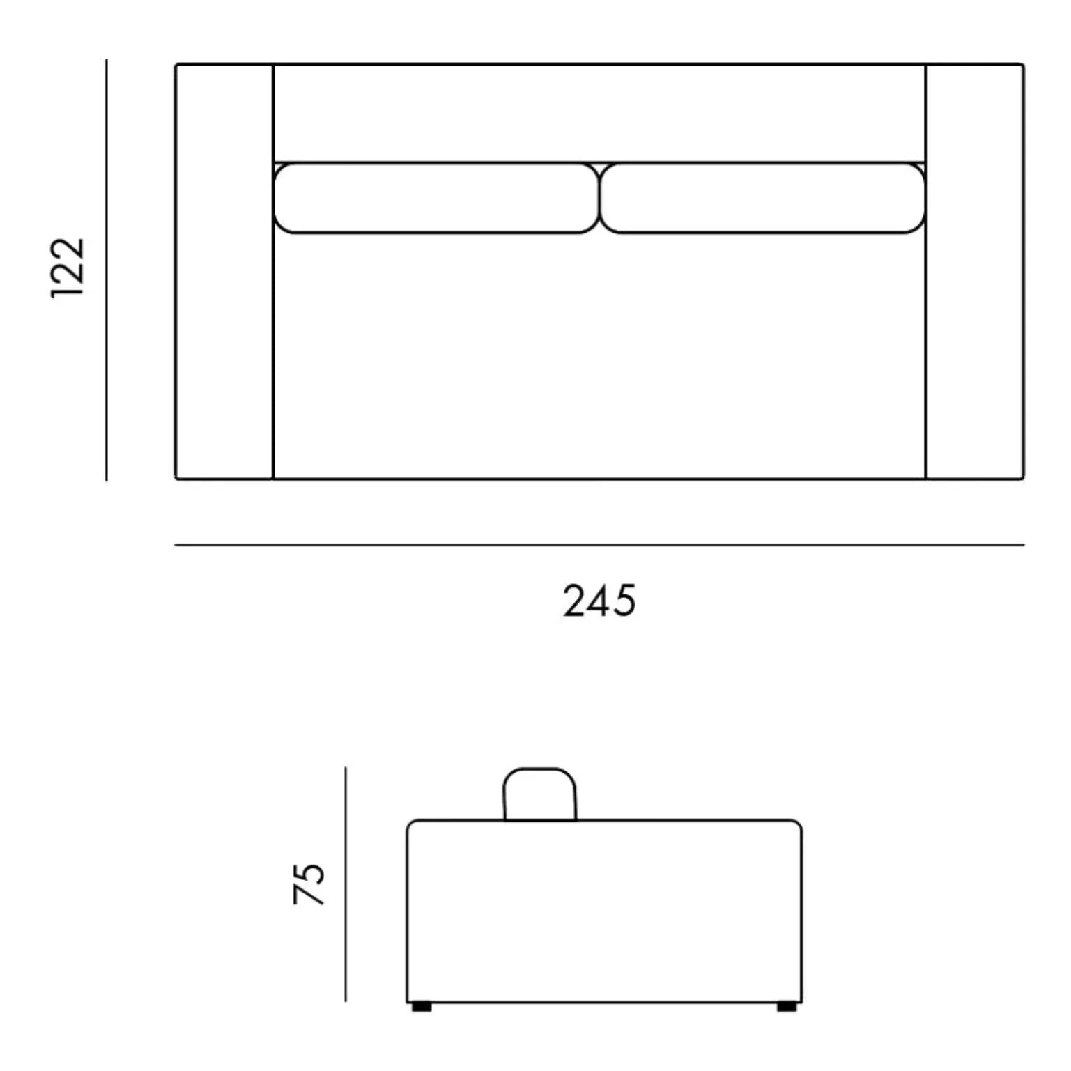 Panac Edition - Sofá de 3 plazas Bellechasse en terciopelo natural - 245 cm | Verde Musgo