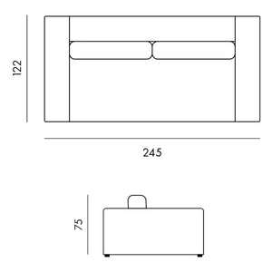 Panac Edition - Sofá de 3 plazas Bellechasse en terciopelo natural - 245 cm | Verde Musgo