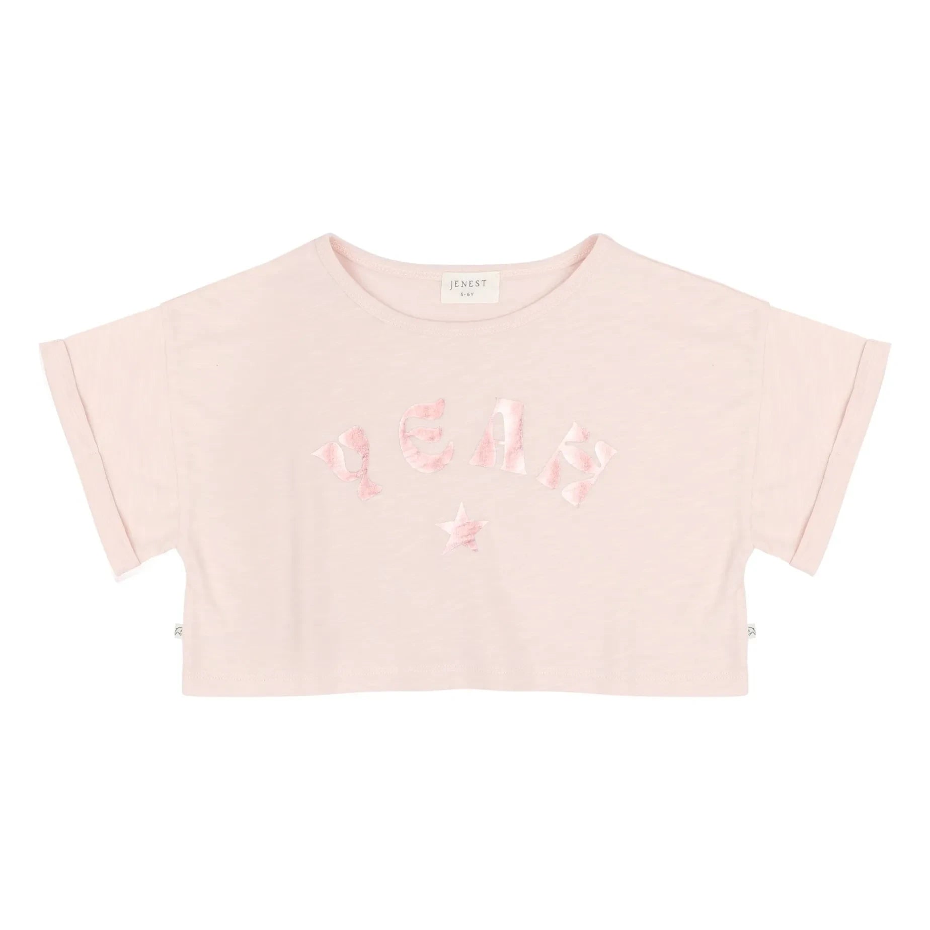 Jenest - Lizzy Yeah Crop Camiseta Algodón orgánico | Rosa pálido