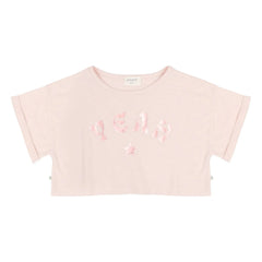 Jenest - Lizzy Yeah Crop Camiseta Algodón orgánico | Rosa pálido
