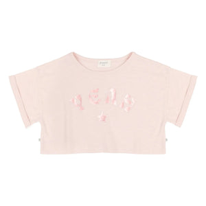 Jenest - Lizzy Yeah Crop Camiseta Algodón orgánico | Rosa pálido