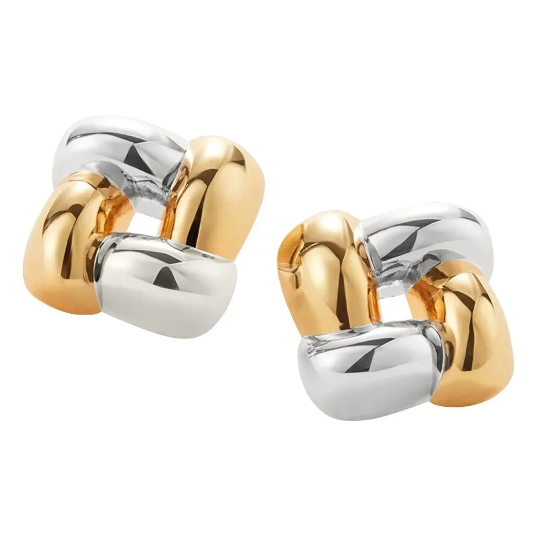 Jenny Bird - Pendientes cuadrados trenzados | Oro/Plata