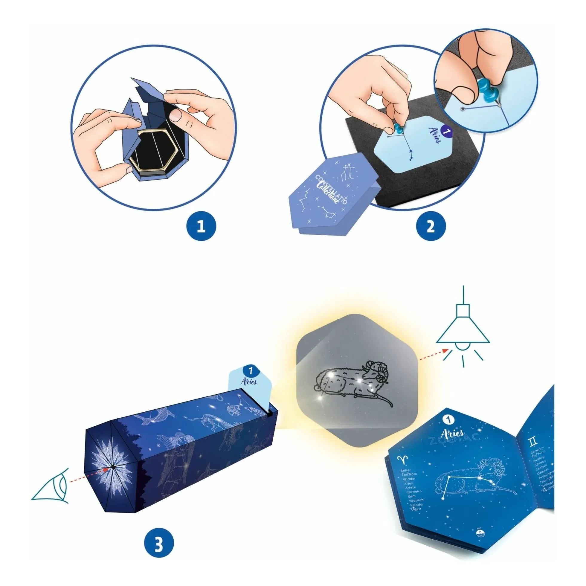 Djeco - Kit DIY - Kit para crear un proyector de constelaciones