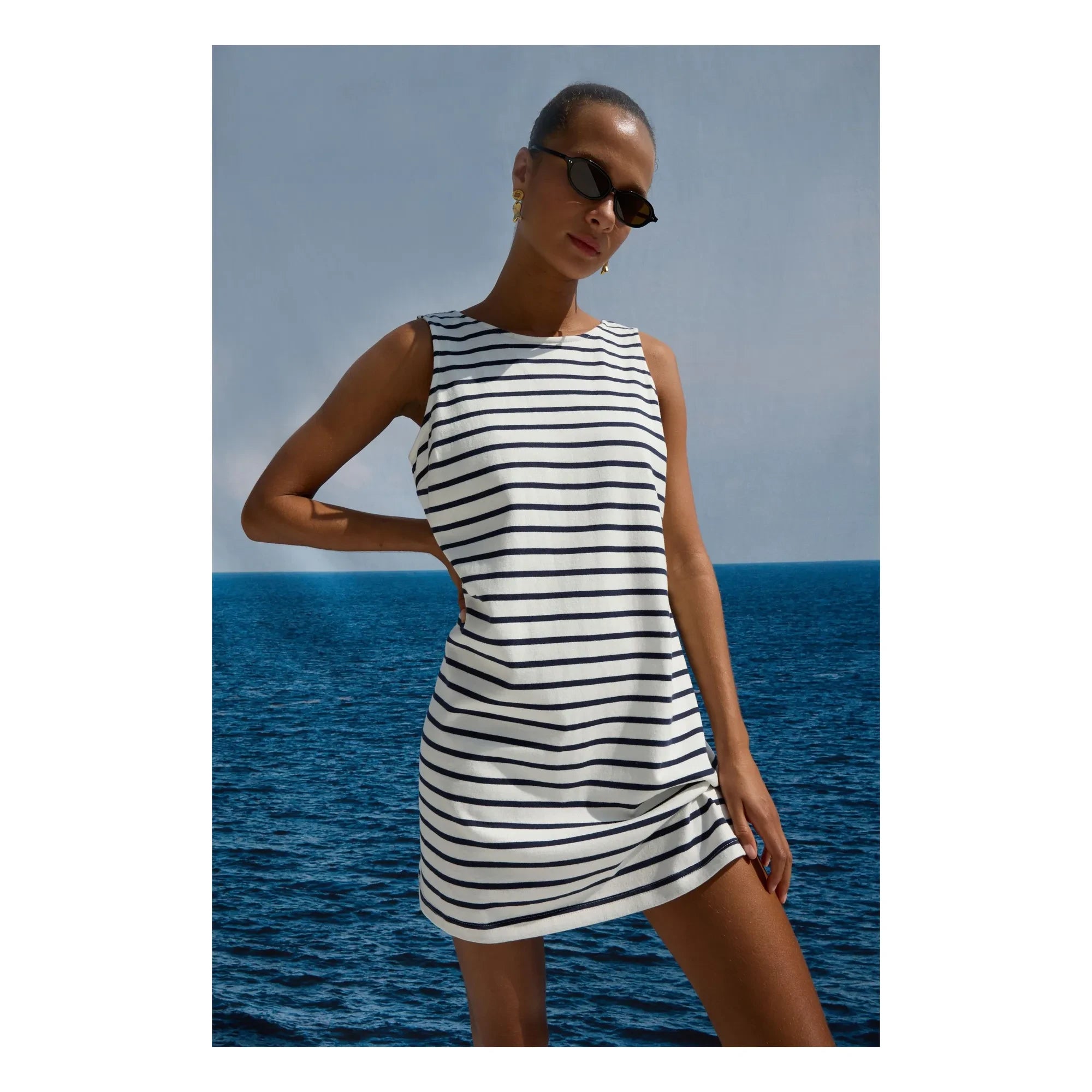 Rails - Kaylee Vestido Marinero de Algodón | Marfil